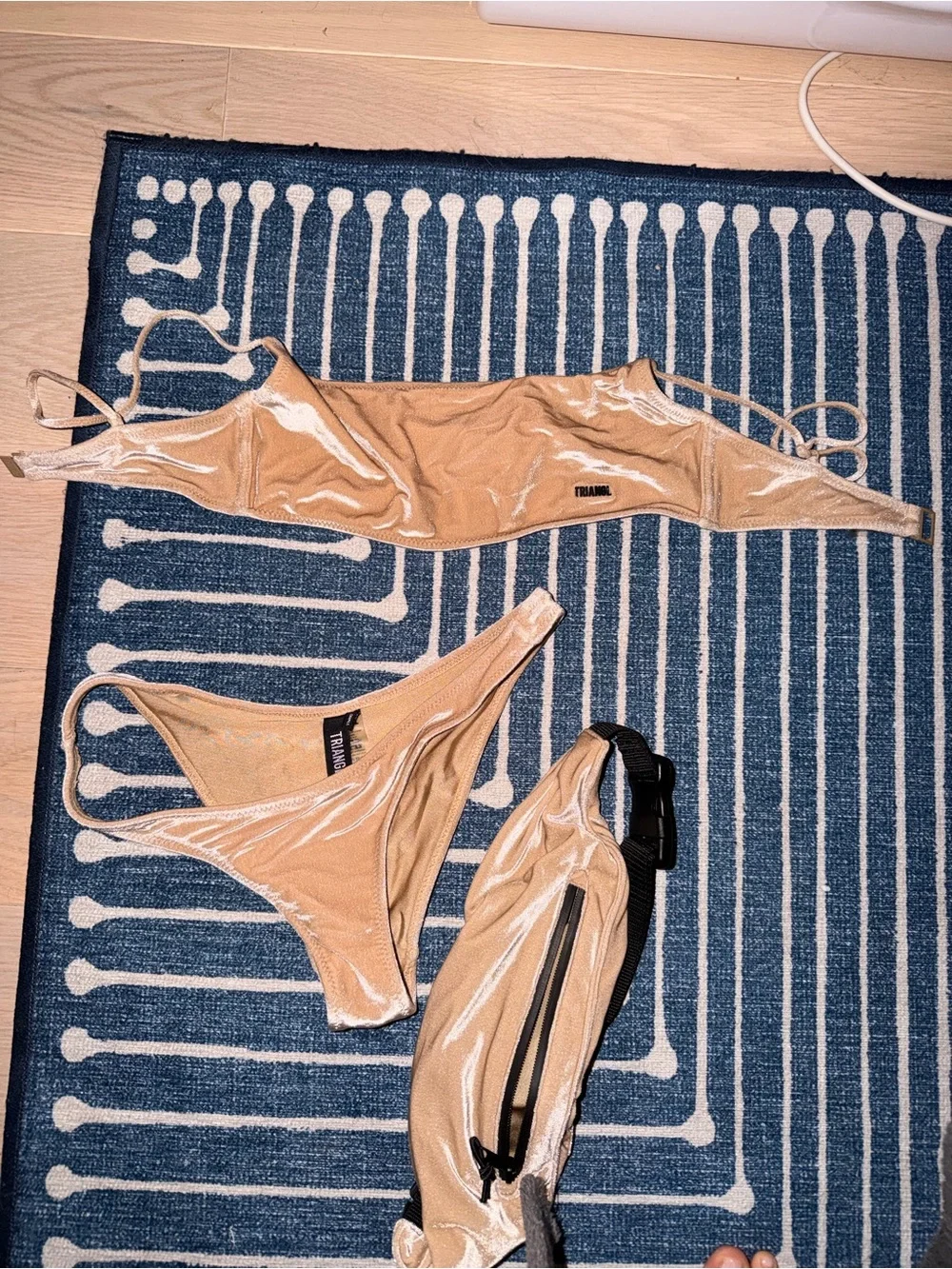 triangl swimwear tan Velvet Two-Piece Bikini Set